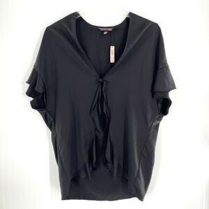 Victorias‎ Secret Love Robe Intimate Lingerie Black Satin OS
